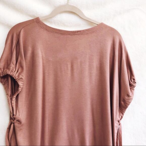 LOFT Lounge Rust Pink Super Soft Tie Sleeve Shirt - Picture 5 of 8